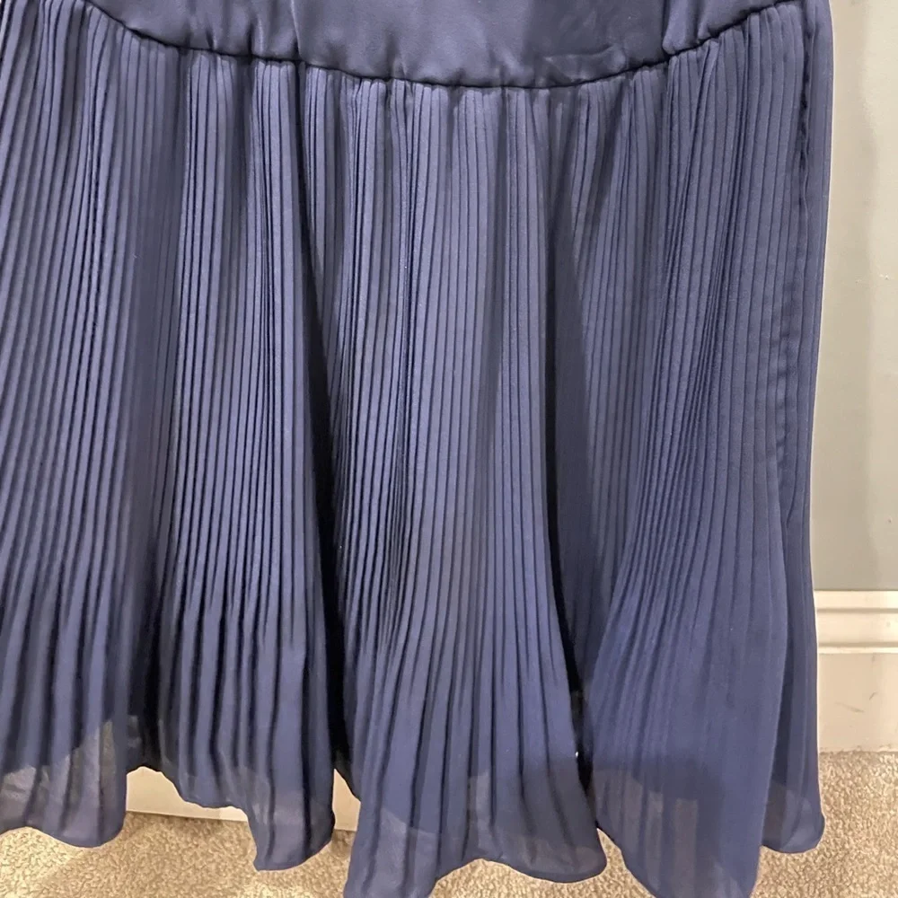 navy blue ralph lauren scoop neck Formal  pleated dress size 10
